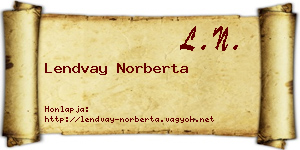 Lendvay Norberta névjegykártya